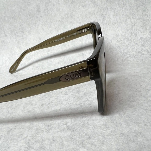 Quay Australia ICY Sunglasses - Green/ Brown Polarized Oversized Square - Picture 7 of 10